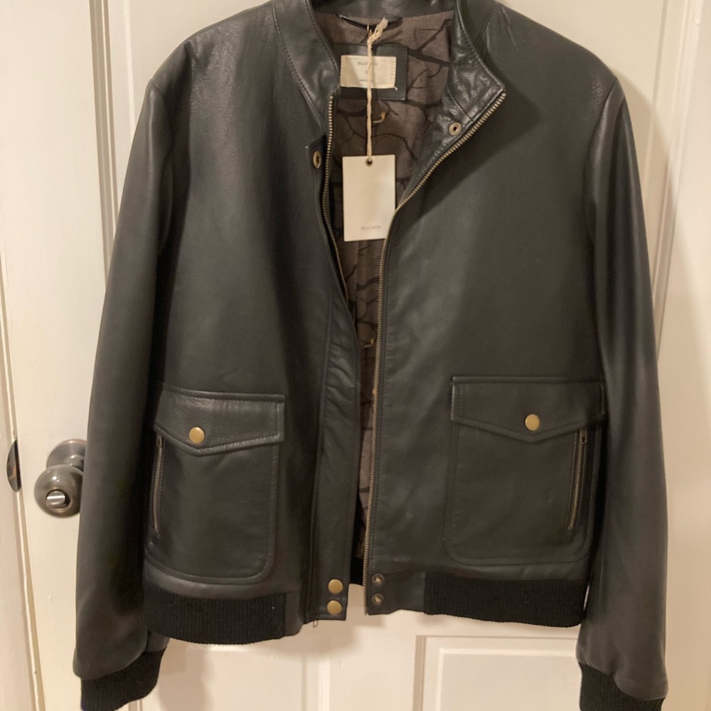 Billy Reid | Helton Ribbed Bomber | Black | Medium